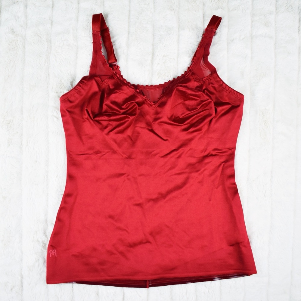 Red Ruby Ribbon Cami with Silicone Band at Bottom